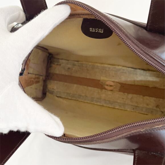 GUCCI Vintage 2 Way Top Handle Patent Leather Shoulder Bag Tom Ford Era 1990s - Picture 12 of 15